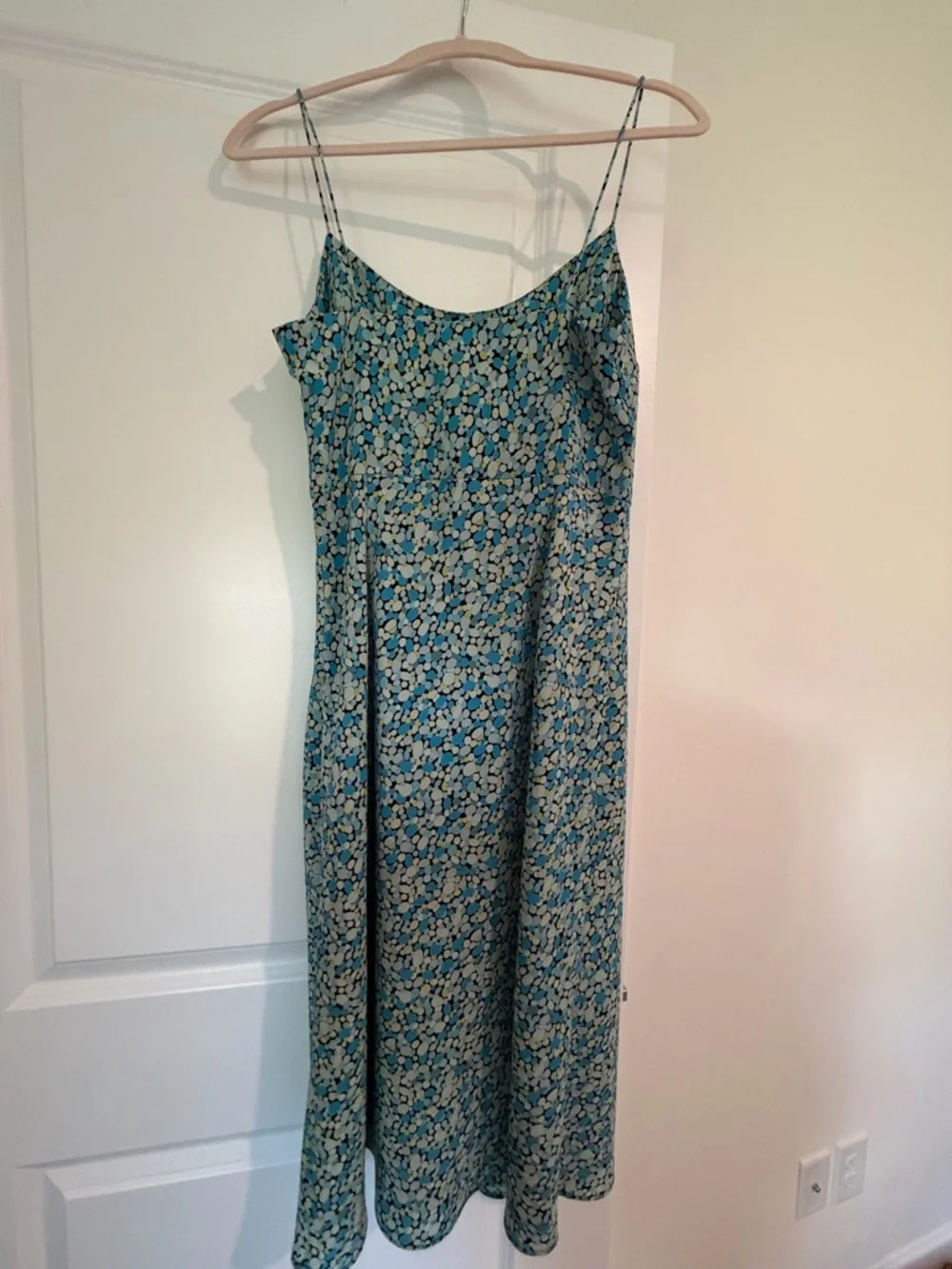 Vintage Y2k Express Blue Floral Midi Slip Skirt - Picture 5 of 6